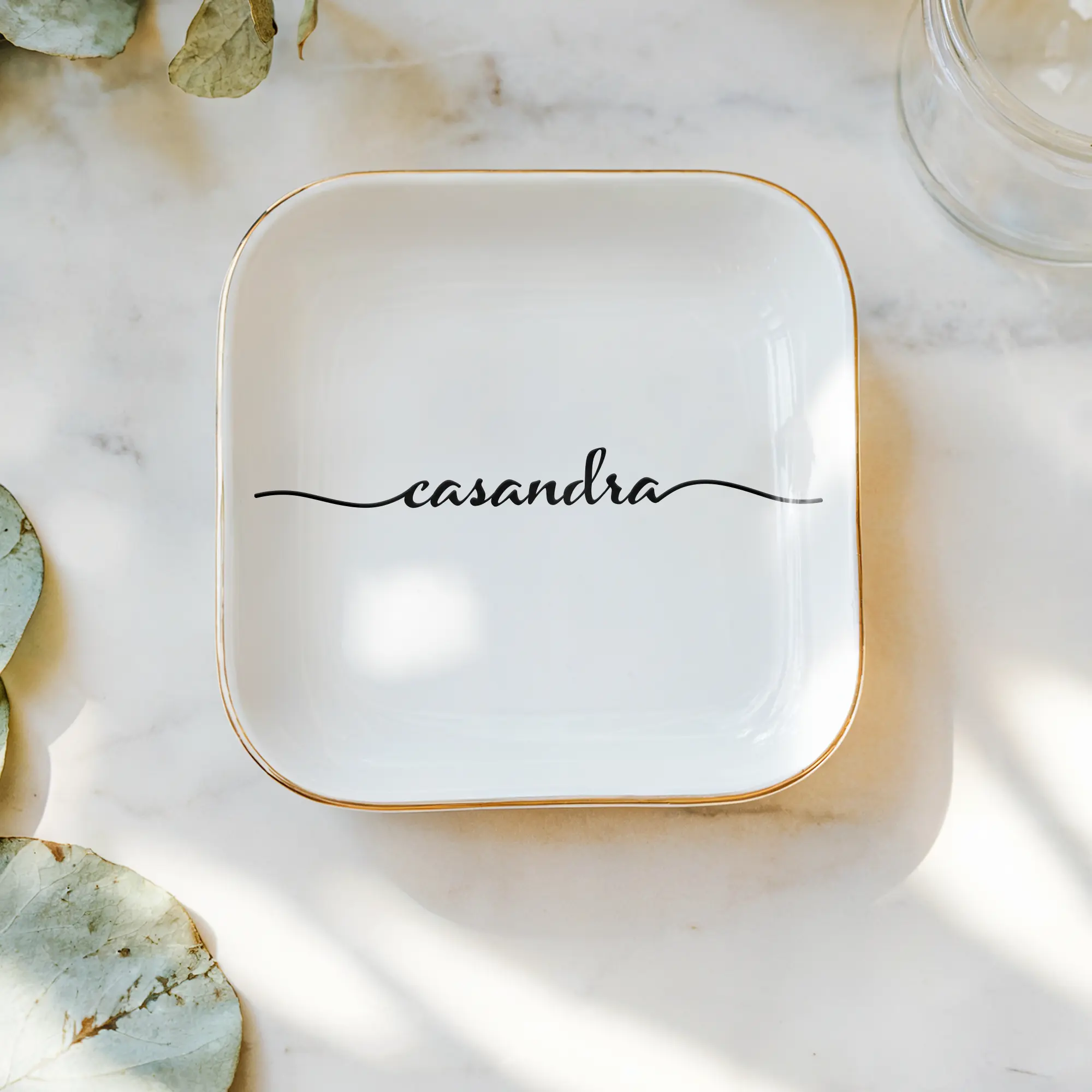 Personalized Trinket Dish - Custom Name Gift, Custom Ring Dish, Mother's Day Gift, Jewelry Tray, Personalized Gift from Daughter