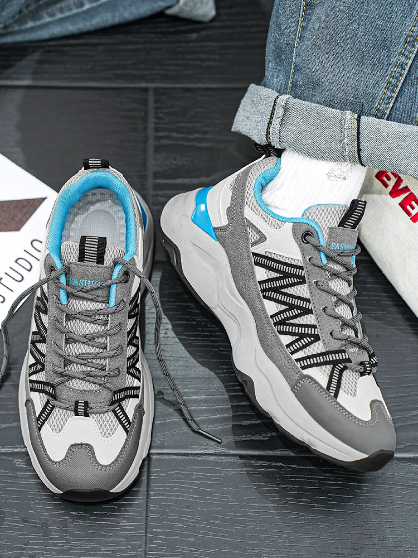 Men's Colorblock Breathable Height Increasing Shoes, Invisible Hidden Insole, Anti-Slip Wear-Resistant, Casual Daily Commute Sneakers