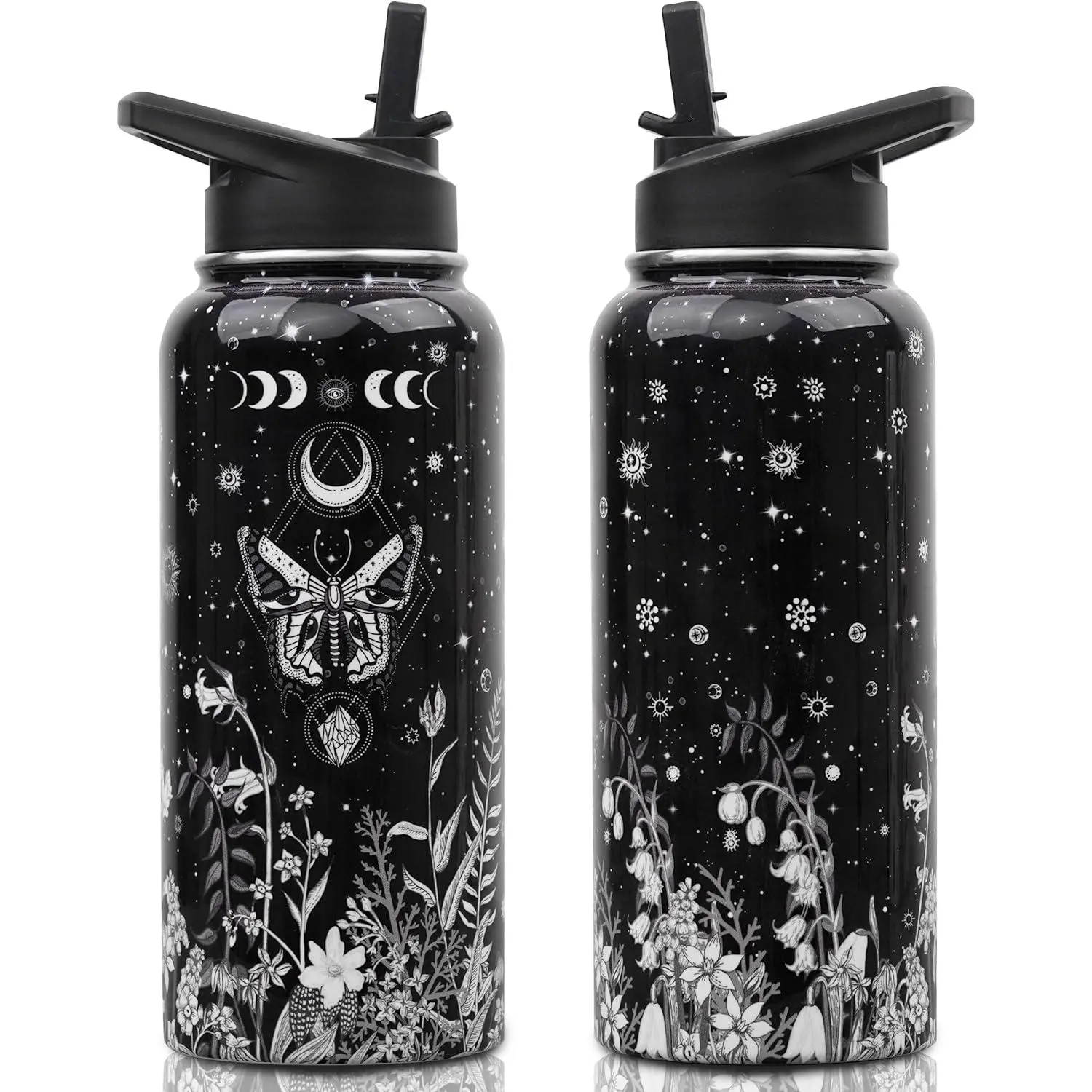 128 oz metal water bottle with straw Stainless Steel Gallon Bottle with Straw Lid