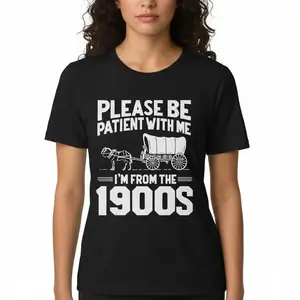 Graphic Tee for Men Women Cotton Please Be Patient I'm From the 1900s Funny Over the Hill T-Shirt Golf Gift Unisex Crew Neck Tee for Men and Women Casual Top t shirts women  gift springglowup,summervibes