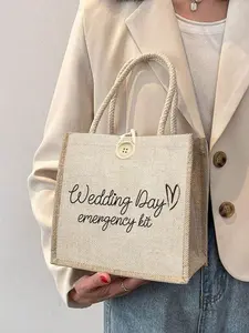 Bride Wedding Emergency Tote Bag, Fashionable Wedding Handbag, Large Capacity, Convenient Storage Bag, Fade Resistant, Foldable