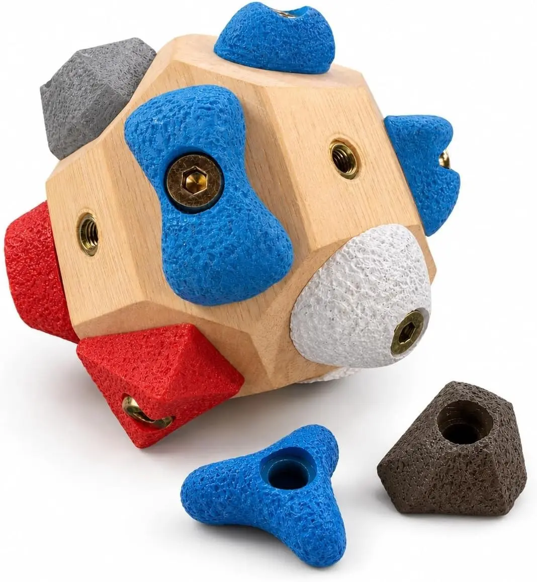 Rock Climbing Grip Trainer - 12 Unique Resin Holds with Color-Guided Training Paths, Premium Wood Finger Strength Trainer for Climbers, Portable Bouldering Gift for Men & Women