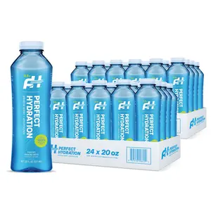 Perfect Hydration 9.5 pH Alkaline Water, Electrolytes for Taste, Bottles Made with 100% Recycled Plastic, 20 Fl Oz, Case of 24 Bottles, 2 Cases