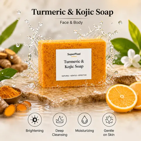 Lemon Turmeric Kojic Acid Bar Soap, Body Wash Dark Spot Reducer Soap Bar Cleansing Bar Cleanser for women men