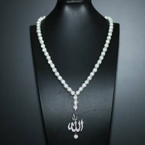 Unisex Hip Hop Titanium Steel Beaded Chain Necklace - 70cm Extra Long Beaded Chains with Pendants, 3.5cm (1.38in) Faith-Inspired Geometric Star, 2.2in Blazing Flame Bold Design, Casual Alternative Fashion Daily Wear Gift