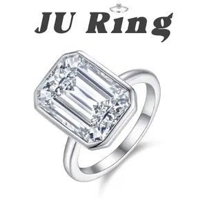 #21 E1  (Emarald Cut) 10mm*14mm 10 ct S925 Sterling Silver Lab-Grown Moissanite VVS1 D Main Ring Gifts for Women Gifts Stacks Engagement Wedding Rings Bridal Rings