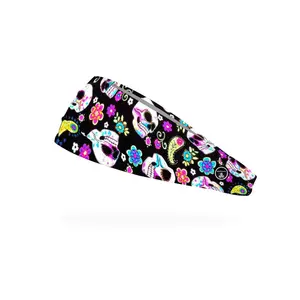 RAVEbandz The Pro - Wide Stretch Headband (Sugar Skulls)