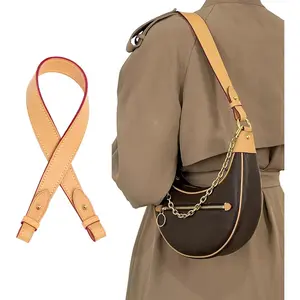Genuine Vachetta Leather  Bag Strap Replacement for Graceful Handbag(BEESWAX-Length:25.6in)