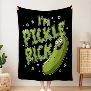 Rick and Morty Inspired Ultra-Soft Flannel Blanket - Iconic Cartoon Character Throw with Interdimensional Adventure Motifs, Warm & Cozy Microfiber Blanket for Bedroom, Sofa, Travel, Camping, Perfect Gift for Adults, Teens & Kids