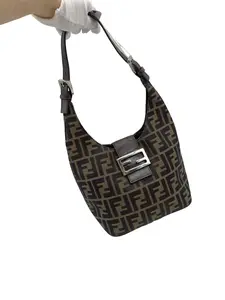 Pre-owned FENDI Classic Zucca Monogram Hobo Shoulder Bag/ee05320112/0112