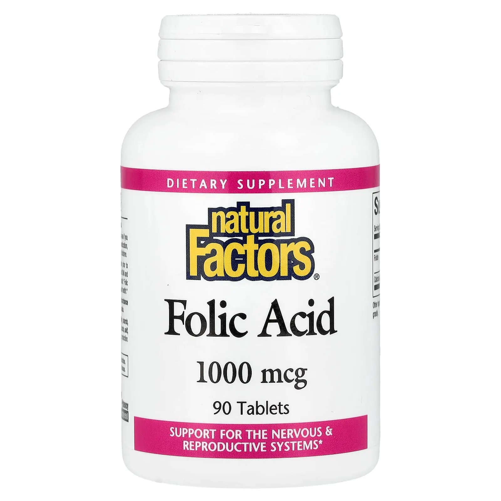 Natural Factors Folic Acid, 90 Tablets
