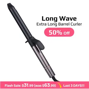 Alabama Barker Barrel Curling Irons Wand for Loose Curls, Soft Waves, Beach Waves,Nano Ionic Moisture Heat Hair Curler for Mermaid Waves, Hollywood Waves, Adjustable Temp up to 430°F, Frizz‑Free Shine,Auto Shut‑Off,Ceramic Tapered Dual,Salon Smooth L