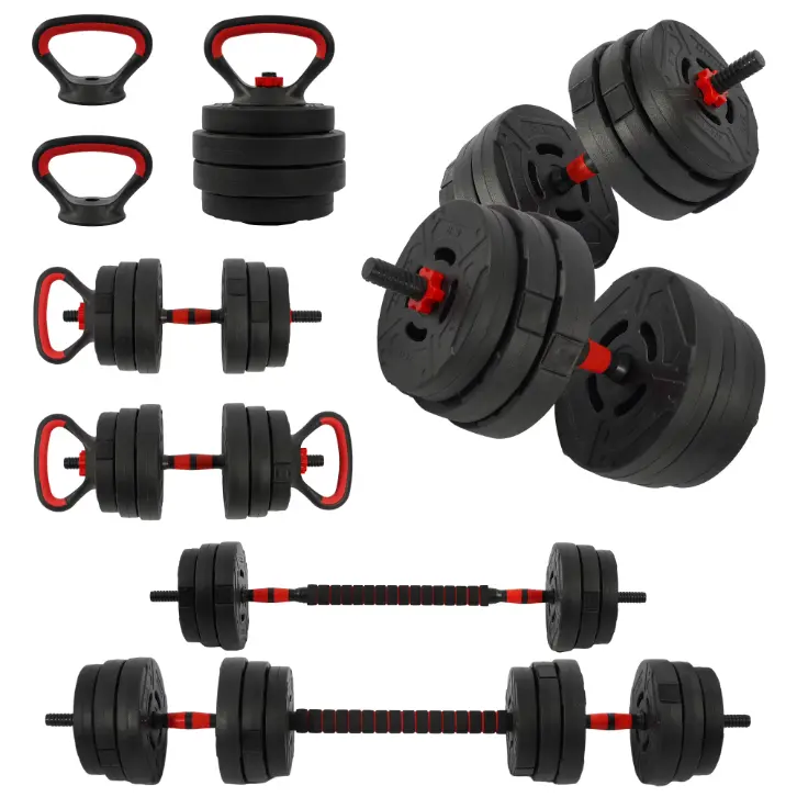Signature Fitness Adjustable Dumbbell Set 60LB/4-IN-1 , Portable Design with Changeable Weight Plates and Non-Slip Handles for Home Gym Workouts