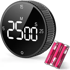 Digital  Kitchen Timer for Cooking, Large LED Visual Countdown Timer, Rotating Dial Pomodoro Focus Timer, Adjustable Volume, 5/15/25 Min Presets for , Teachers, Seniors