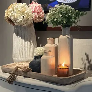 Vintage Ceramic Vase Set of 3, Ice Crack Design, Farmhouse Decorative Small Vases, Flower Vase, Living Room, Entryway Table, Bedroom, Shelf Decoration, Home Decoration