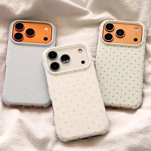 Minimalist Polka Dot Phone Case | Cute Preppy Style Protective Case | Anti-Drop & Scratch-Resistant Design | For iPhone 17/16/15/14/13 Pro Max | Trendy Daily Accessory