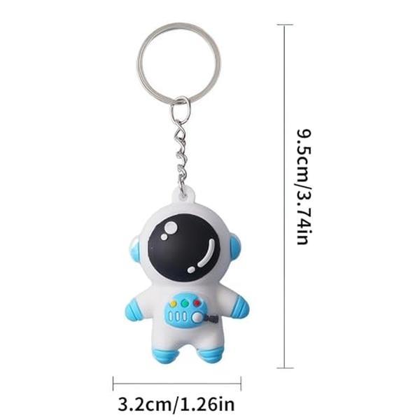 Cute Astronaut Keychain Pink and Blue Dual Color Adorable Spaceman Pendant Charm for Bags Keys Phones Perfect Small Gift for Birthday Holiday Party Favors Daily Decoration Accessory for Kids Adults Space Lovers Premium PVC 3.74 inches