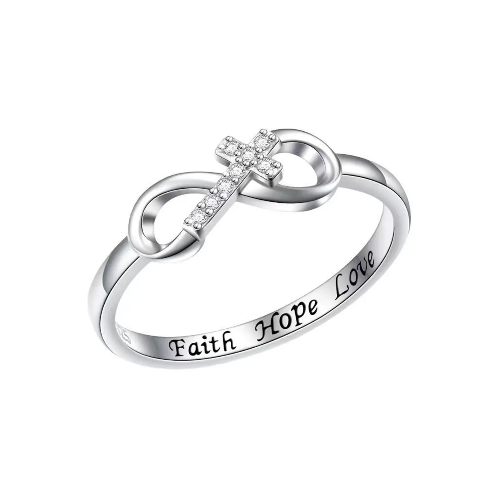 Zircon ring cross 8-shaped bow ring multi-size ring ladies daily wear gift