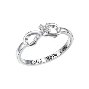 Zircon ring cross 8-shaped bow ring multi-size ring ladies daily wear gift