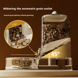 Easy Clean Design 2300ML Cat & Dog Feeder 1000ML Water Dispenser Integrated Pet Essential for Home Travel PP Plastic Automatic Cut Feeders