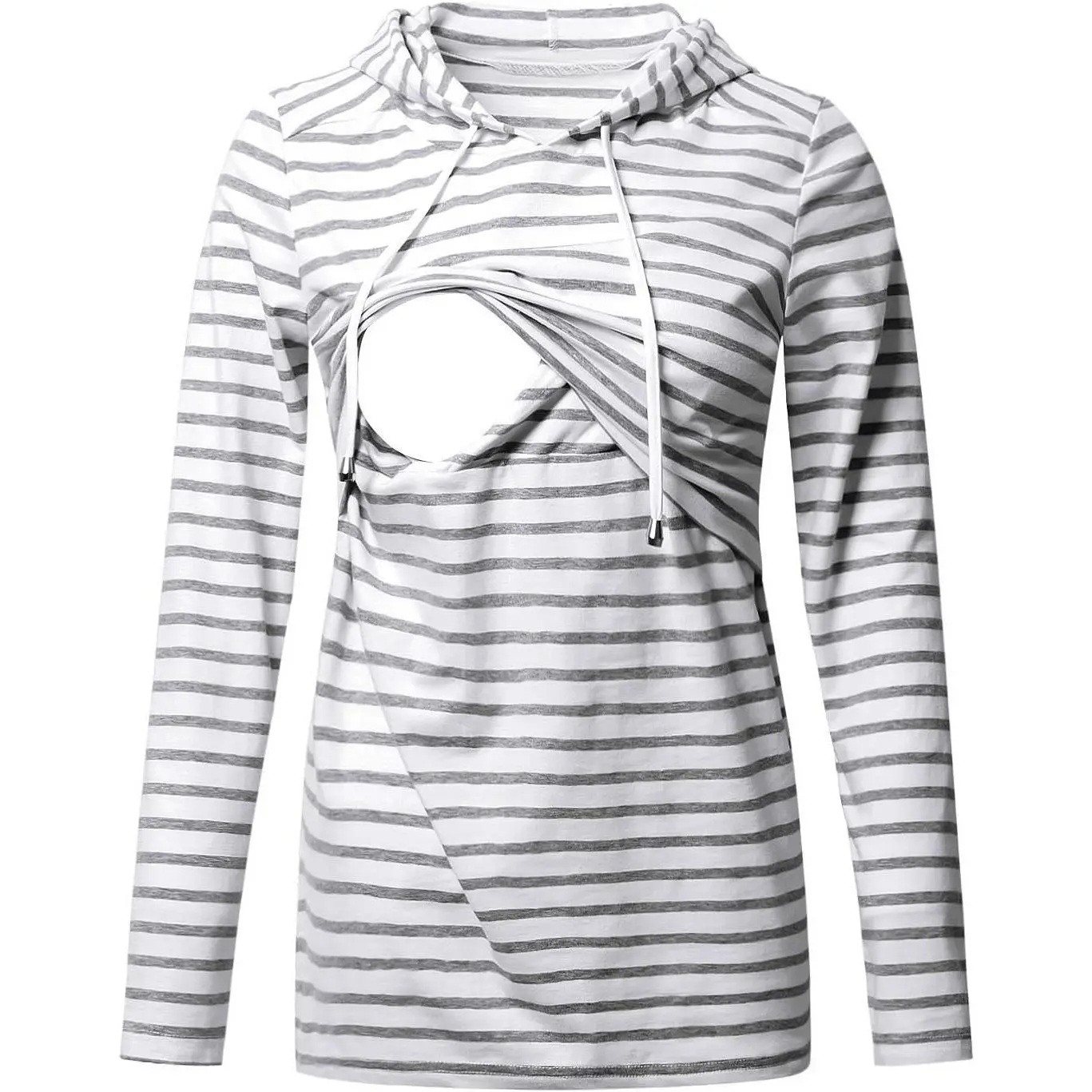Women's Nursing Hoodie Sweatshirt Long Sleeves Breastfeeding Maternity Tops Casual Clothes