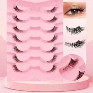 7 Pairs Transparent Half Eye Cat Eyelashes, Fluffy False Eyelashes, Natural Thin Soft Fake Lashes, Lightweight Look, Easy Application, Perfect for Daily Wear