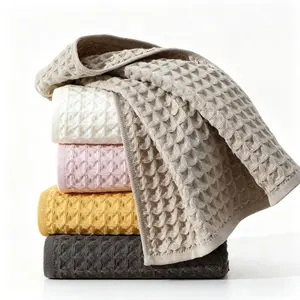 Premium Waffle Cotton Bath Towels 4-Piece Set - Quick-Dry, Ultra-Absorbent, Soft, Breathable, Lightweight, Durable - Ideal for Bathroom, Gym, Spa Use, Perfect Mother's Day Gift