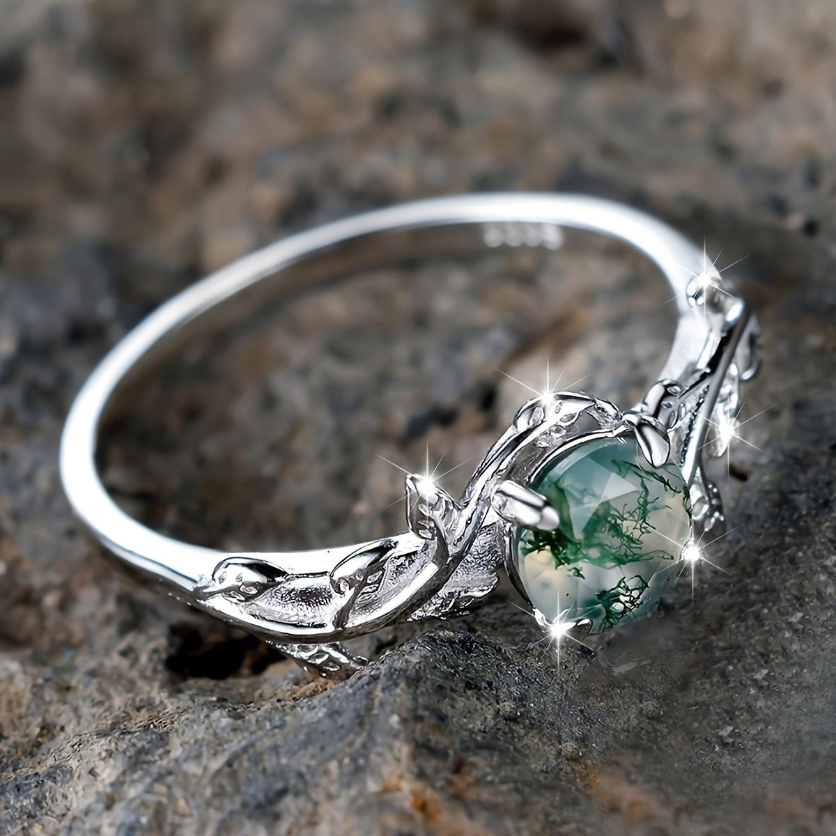 Vintage  925 Sterling Silver Leaf Ring for Women, Dainty Fixed Size Nature Inspired Promise Ring, Handmade  Witchy Jewelry, Minimalist Everyday Wear, Unique Gift for Her, Anniversary Birthday Christmas Gift, Boho Aesthetic, Bridesmaid Gift