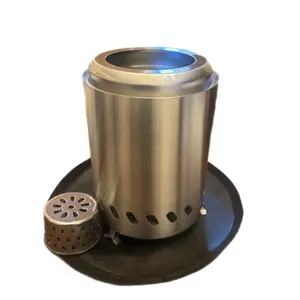 Portable Stainless Steel Wood Stove with Efficient Ventilation and Durable Design for Outdoor Cooking