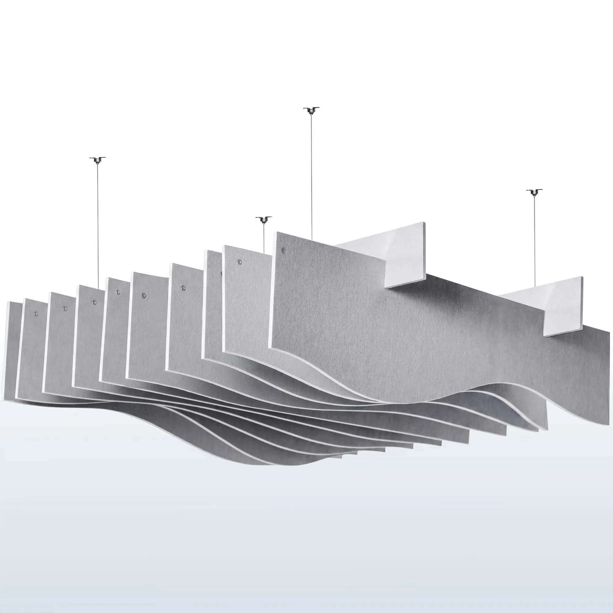 Wave Design Acoustic Ceiling Panels, Acoustic Wave Sound Absorption Building Supply for Home Improvement, Waffle Panel