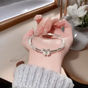 Elegant Sterling Silver Adjustable Bracelet for Women - Sophisticated Birthday & Holiday Gift for Her