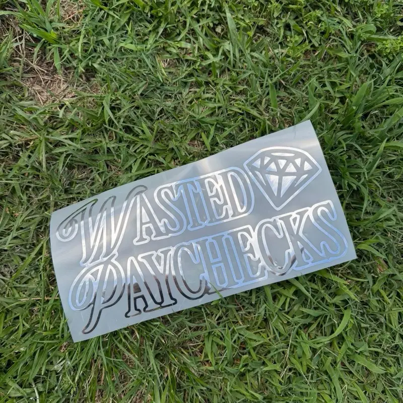 Wasted Paychecks Sticker Truck Decal