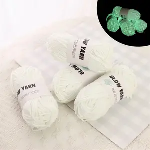 4pcs Glow-In-The-Dark Yarn 2mm Functional Knitting Thread DIY Hat Cup Pad Doll Material, Handmade Craft Supplies