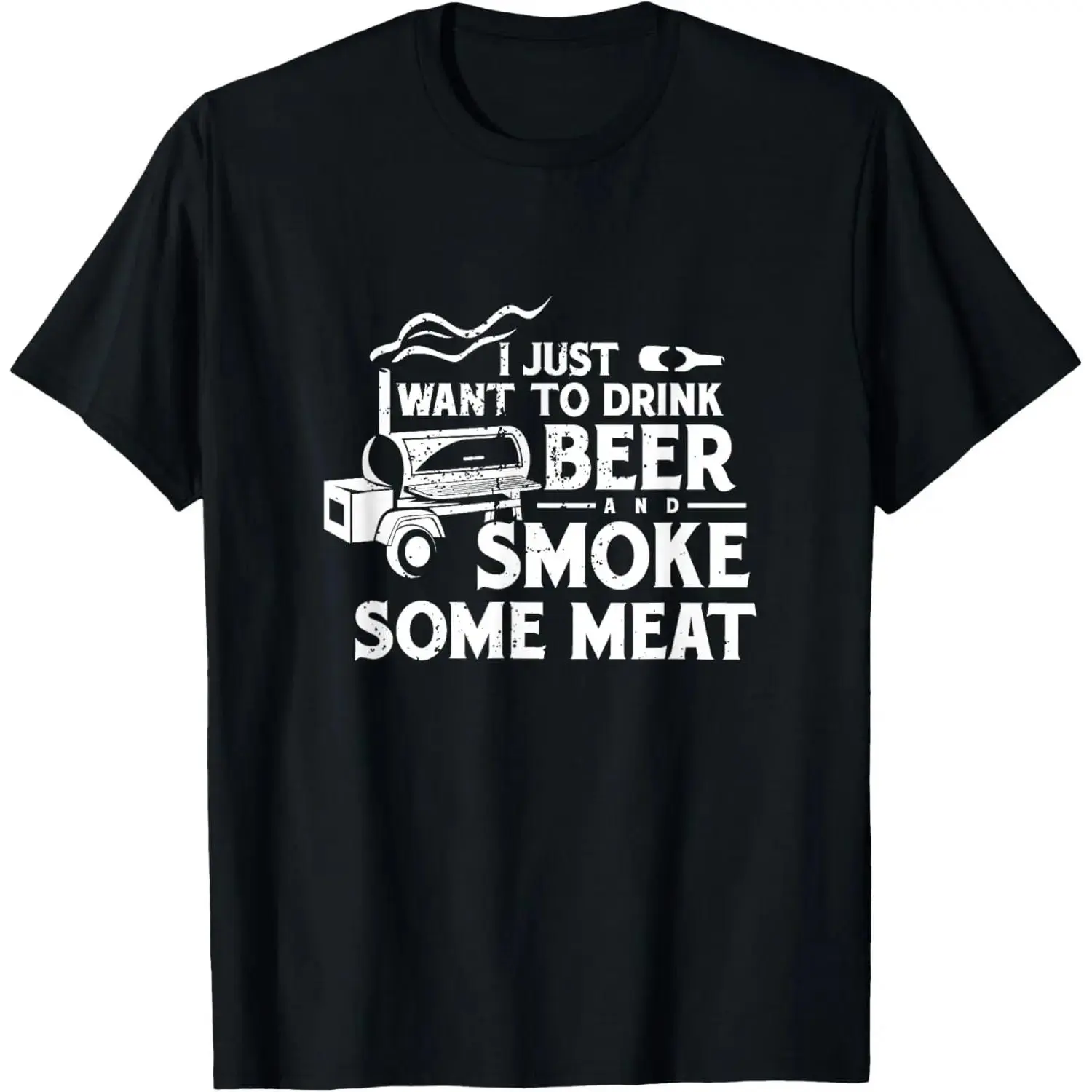Women's Graphic T-Shirt, 100% Cotton Vintage Funny BBQ Pitmaster Print, Fitted Short Sleeve Round Neck Streetwear Top