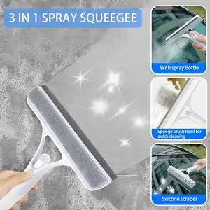 3 in 1 Glass Scraper, 2025 New Squeegee for Shower Glass, 3 in 1 Spray Squeegee, All Purpose Window CleanerSqueegee, for Car, Home, Kitchen Window (Yellow) clean wiper