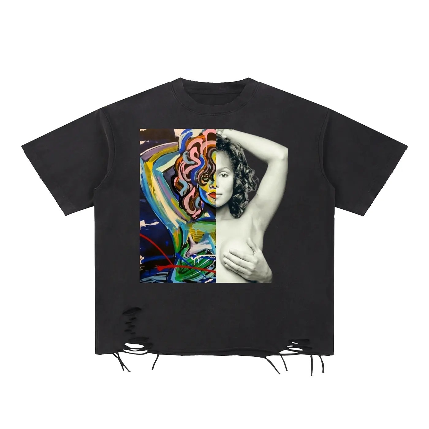 Vintage Wash Janet Jackson Album Art Crop Tee