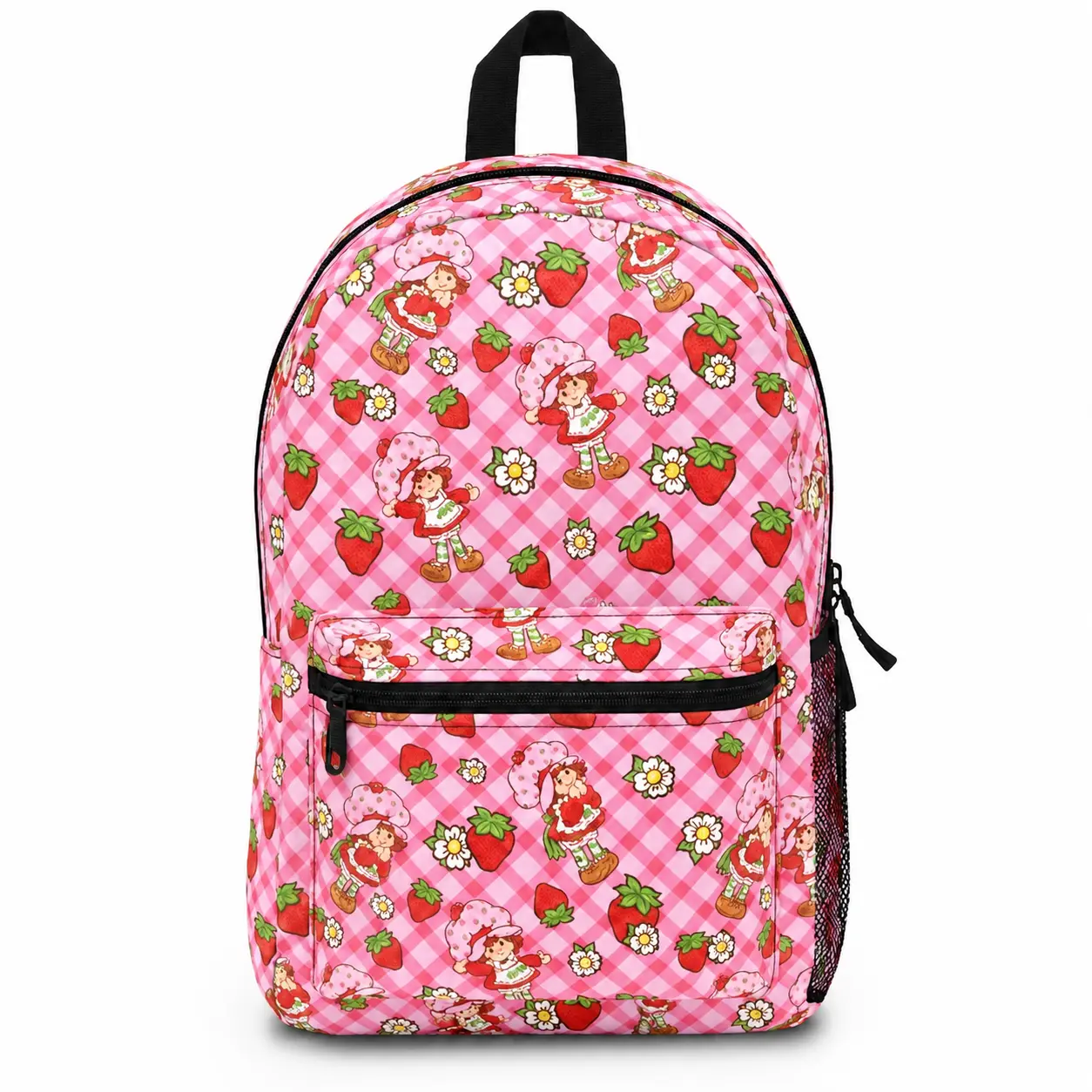 Strawberry Shortcake Pink Backpack, Cute Cartoon Backpack, School Bag, Vintage Strawberry Pattern Backpack, Great for Birthdays, Gifts, and Everyday Use