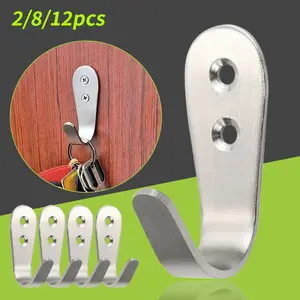2/8/12pcs wall mounted clothes hooks, universal hooks, suitable for bathrooms and kitchens, used for hanging keys, clothes, towels, etc