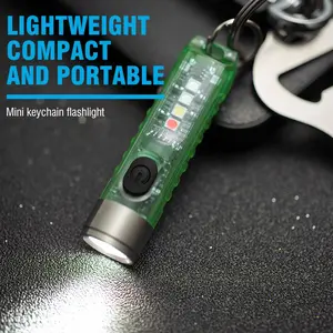 Small Powerful Mini Keychain LED Flashlight, Tactical Portable High Bright Pen Light, Sst20 LED USB Rechargeable, Ip65 Waterproof, Multifunctional Emergency Lighting, Lightweight Waterproof Flashlight