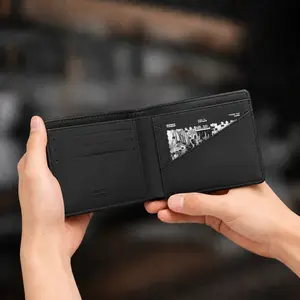 UNDER THINKER Signature RFID Card Wallet for Men, Slim Bifold Faux Leather Wallet with X-Slot Access SP