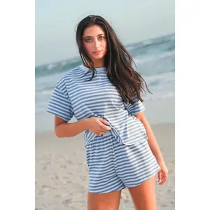 Striped Patch Crewneck Top