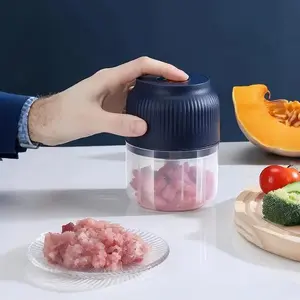 Cordless Electric Garlic Chopper with 3 Sharp Blades 300ML Portable Veggie Chopper, Garlic Grinder Masher Onion Chopper Vegetable Blender Food Processor for Ginger, Chili, Fruit, Meat, Spices, Beans