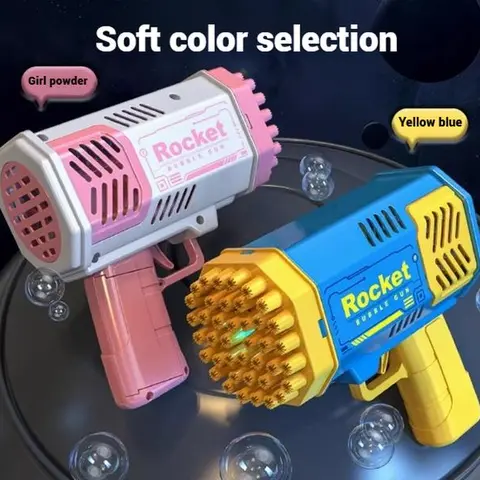 Bubble Machine Blower for Kids & Toddlers, Bubble Toys for Outdoor Birthday Party Portable Fun Colorful