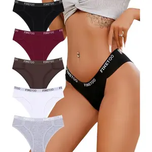 Cotton Underwear for Women Cheeky Panties Sexy Hipster Bikini Underwear Elastic Waistband Stretch Briefs 5 Pack