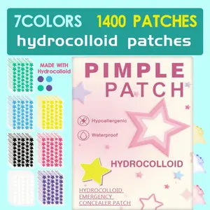 1400pcs Cute Star Acne Patches, Facial Hydrocolloid Pads, Portable Acne Treatment, Unisex, Ideal for Men and Women