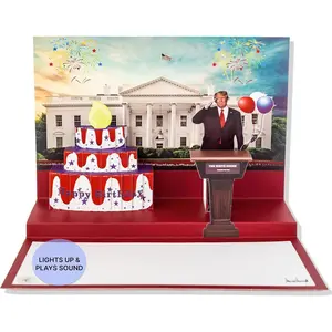 Talking Trump Pop Up 3D Birthday Card With Donald Trump Real Voice with Light & Sound Says Happy Birthday to Make Your Birthday  - Donald Trump Interactive Card  for Men and Women