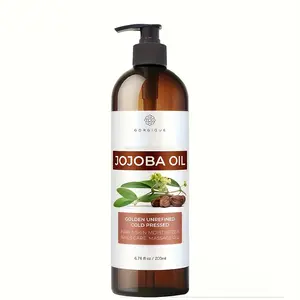 200ml/6.76fl.oz - Jojoba Oil - Unrefined, Cold Pressed, Hexane-Free, Can be used for full body massage, Unisex, Great for holiday gifts. Cosmetic