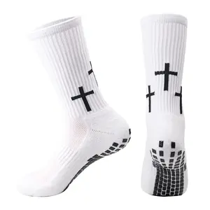 Jesus Gripsocks Silicone Non-Slip Breathable Mesh Anti-Slip Gel Cross Grip Socks One Size for Outdoor Sports Soccer Comfortable Fit Ergonomic Design