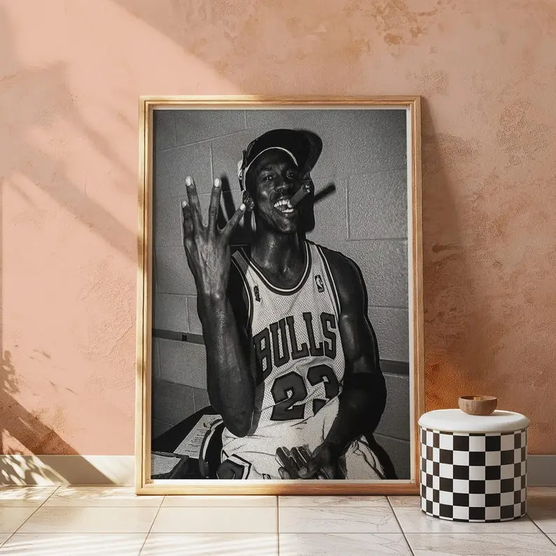 Michael Jordan Wall Art: Vintage basketball wall poster