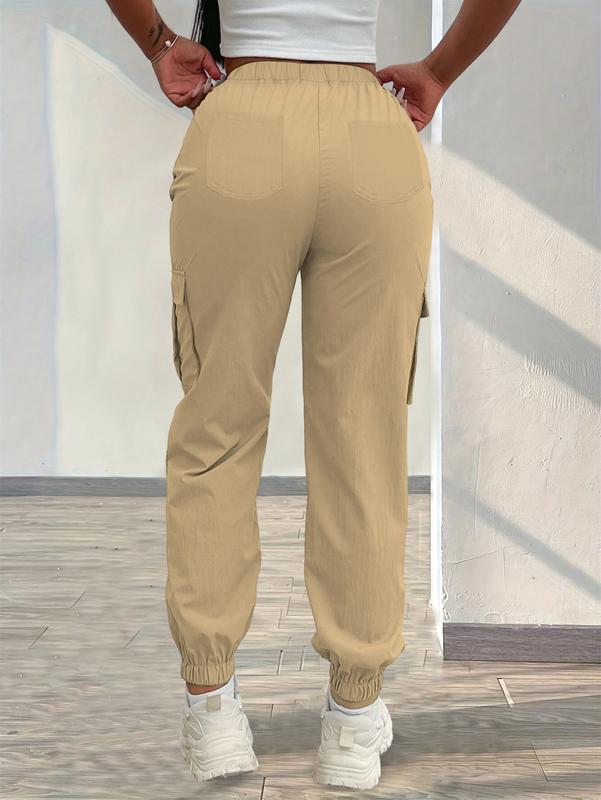 Teen Girls' Casual Multi-Pocket Cargo Pants | Basic Style Easy Care for School & Daily Use